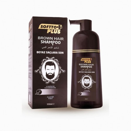 Оцветяващ  кафяв шампоан за мъже и жени само за 10 минути - Softto Plus Brown Hair Shampoo 350ml